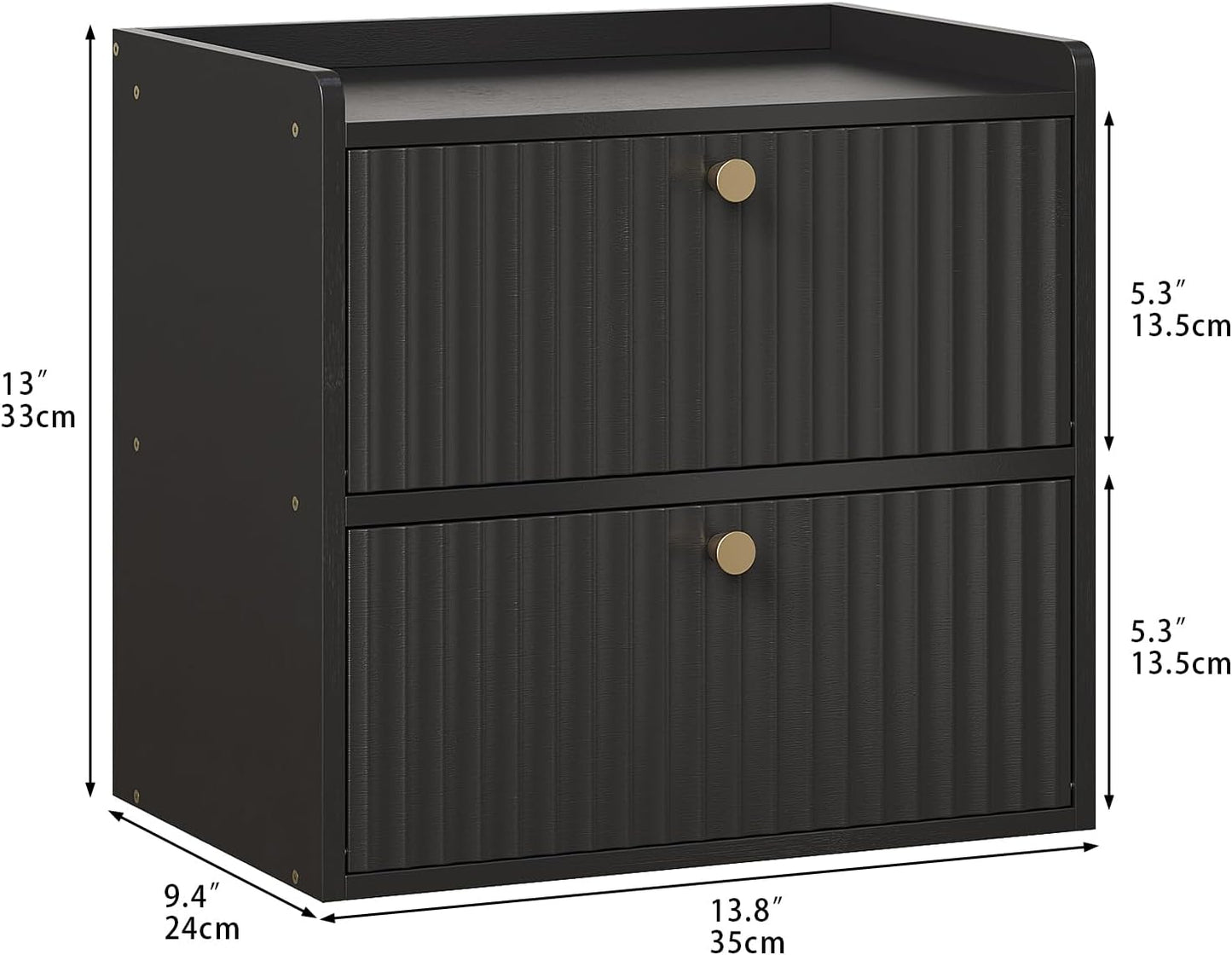 Rustic Bread Box for Kitchen Countertop Bamboo Bread Storage Container Bin Double Layer BreadBox Farmhouse Large Capacity Food Organizer Black