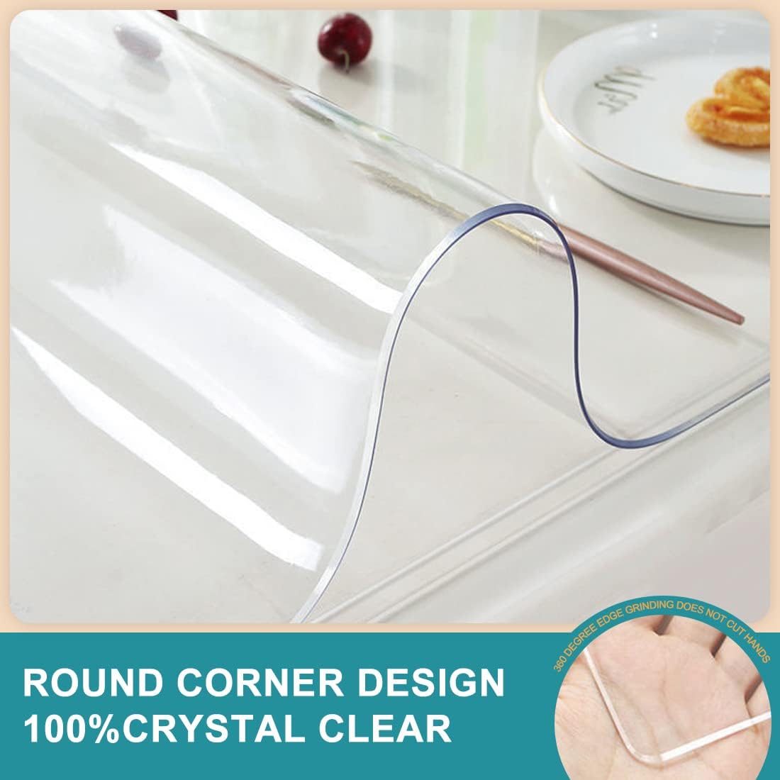 Waterproof PVC Vinyl Plastic Table Cloth Cover Desk Mat Clear Table Cover Protector for Dining Living Room Table Rectangle Table Protection Pad Mat for Kitchen Sofa Coffee Table 32x54"Anti-scratch