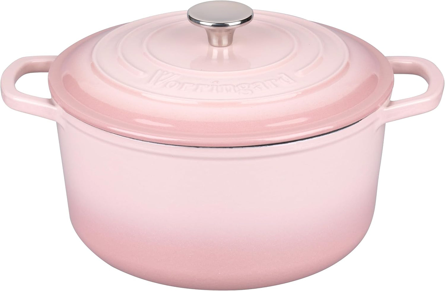 Enameled Cast Iron Dutch Oven Pot with Lid, for Sourdough Bread Baking, Round Dutch Ovens, 6 Quart, Pink