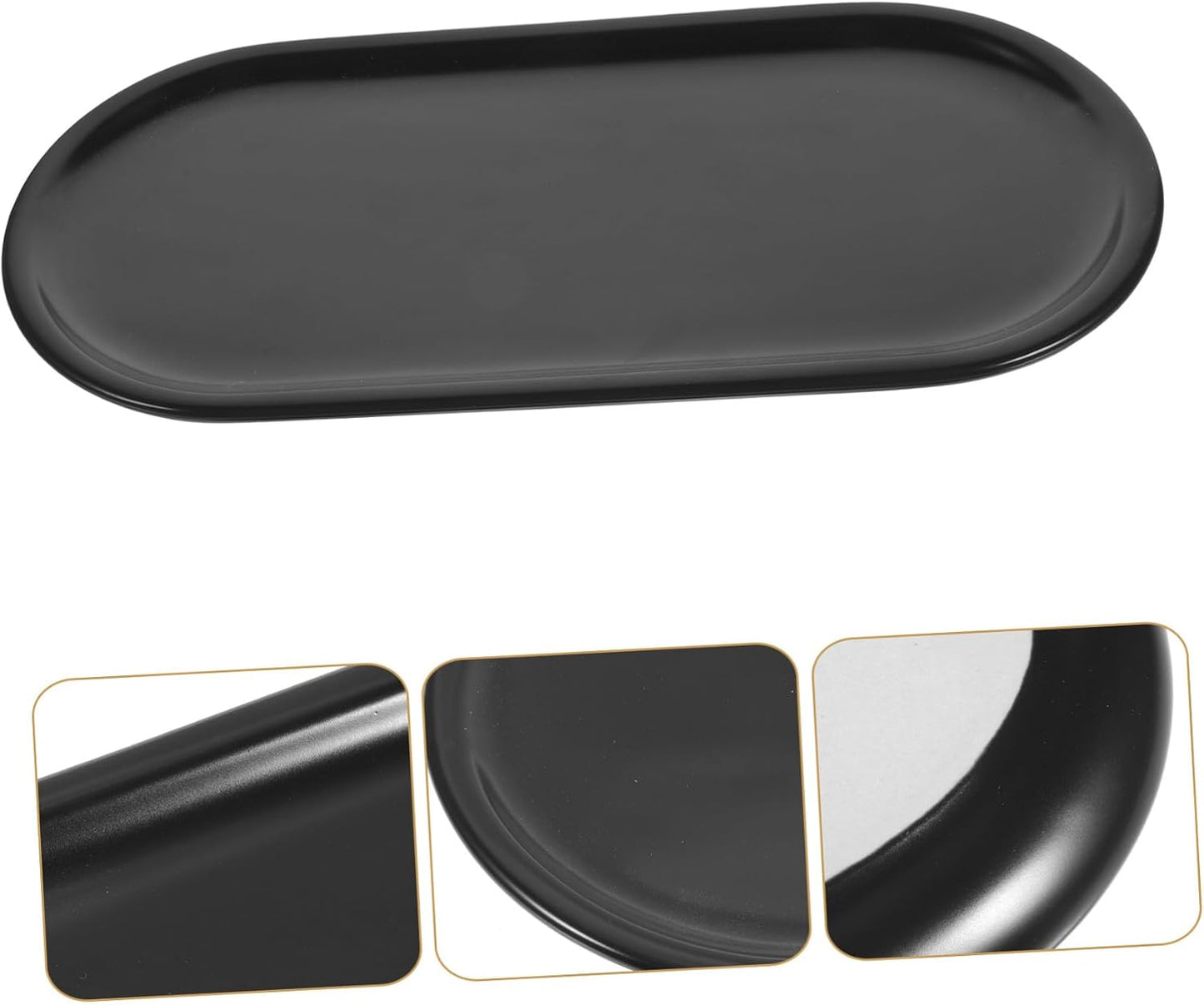 Uonlytech Oval Ceramic Vanity Tray Decorative Storage Organizer for Bathroom Dresser Countertop Perfume Jewelry Holder Space-Saving Multifunctional