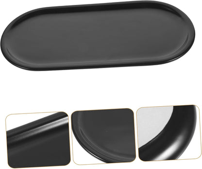 Uonlytech Oval Ceramic Vanity Tray Decorative Storage Organizer for Bathroom Dresser Countertop Perfume Jewelry Holder Space-Saving Multifunctional