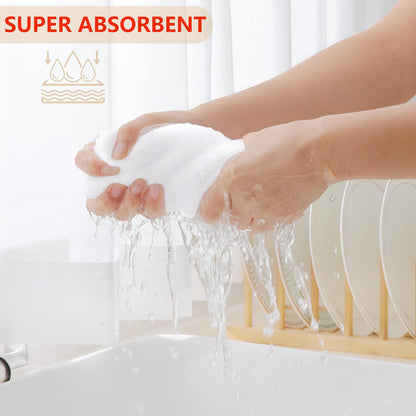 Homaxy 100% Cotton Waffle Weave Kitchen Dish Towels, Ultra Soft Absorbent Quick Drying Cleaning Towel, 13 x 28 Inches, 8-Pack, White