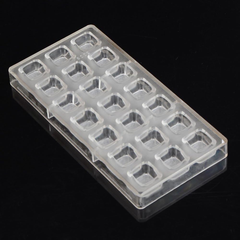 Grainrain square chocolate mold polycarbonate chocolate bar mould candy pastry tools clear hard plastic (19302)