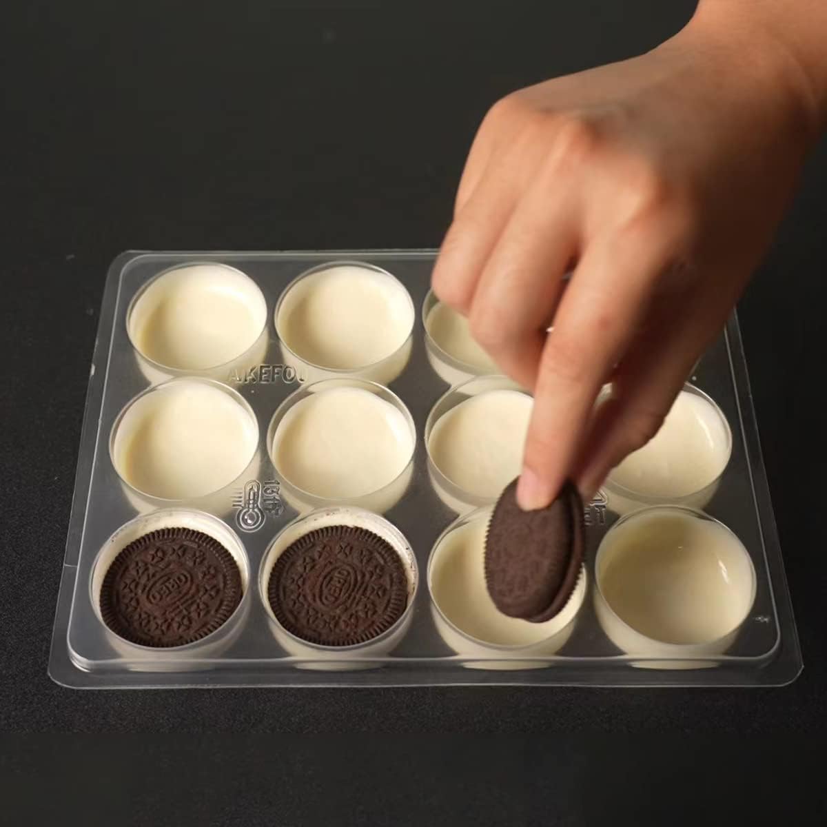 Round Cookie Chocolate Mold, Covered Cookie Mold 5 Pack, 12 Cylinders Each, Chocolate Covered Round Cookies,Candy and Chocolate, and Even Soap Molds