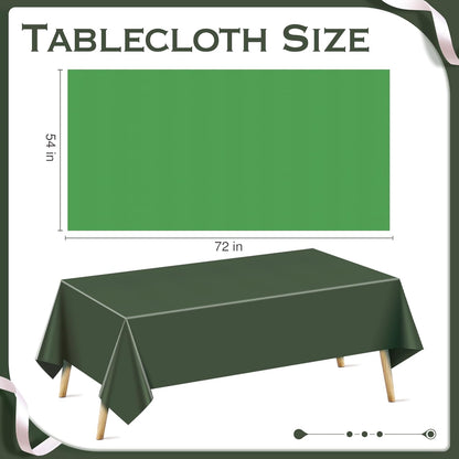 6 Pieces Mine Pink Series Rectangle Tablecloth, 54x72" Solid Color Waterproof & Spillproof Disposable Plastic Table Cover, Durable Party Tablecloth for Dining, Buffet, Picnic, Outdoor Events