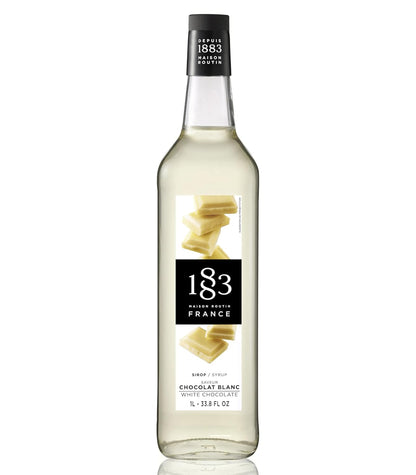 1883 White Chocolate Syrup for Drinks, Made in France, 1 Liter Glass Bottle