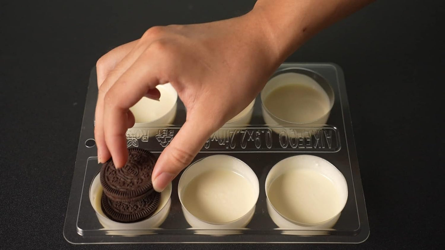 Round Cookie Chocolate Mold 5 Pack, 6 Cylinders Each, Chocolate Covered Round Cookies,Candy, Cookies and Chocolate, and Even Soap Molds