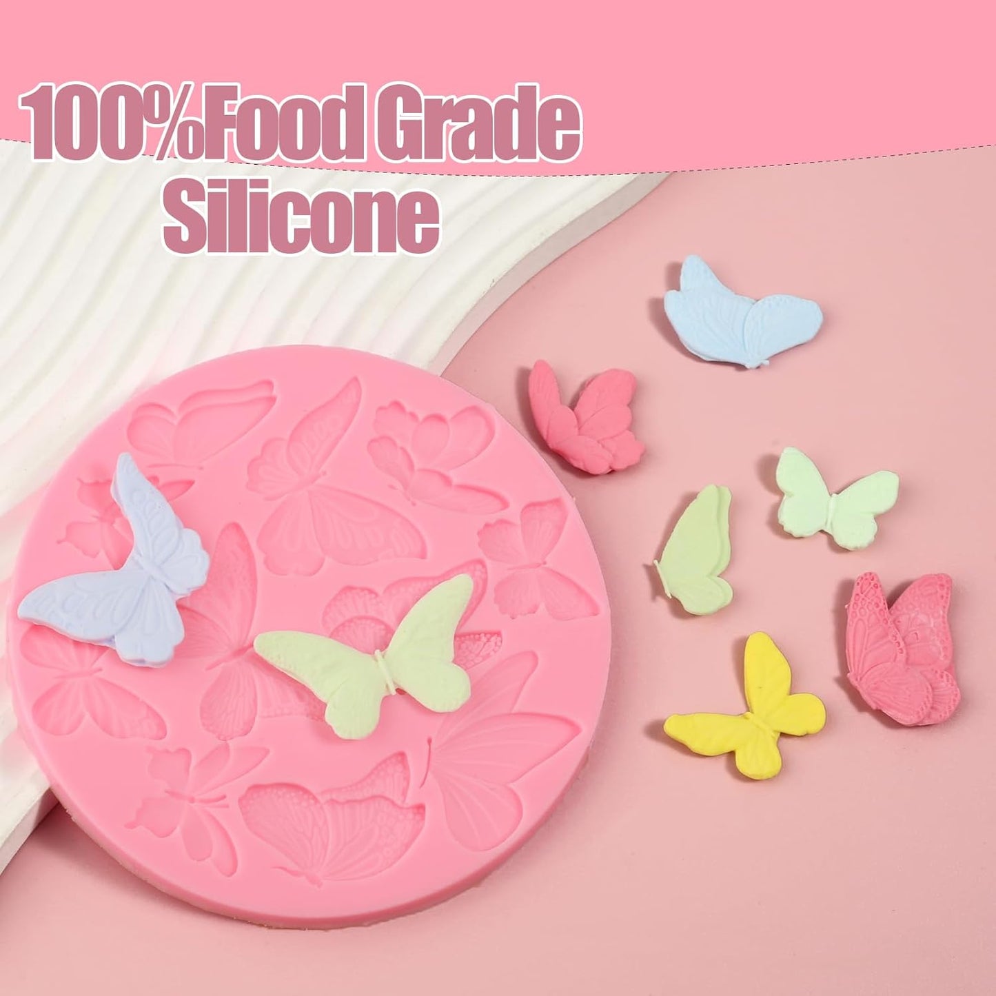 1 Pcs Butterfly Cake Decoration Fondant Mold, Exquisite Animal Shape Silicone Mold, for Wedding Birthday Kitchen Baking Cookies Chocolate Candy Clay Resin Crafts Reusable