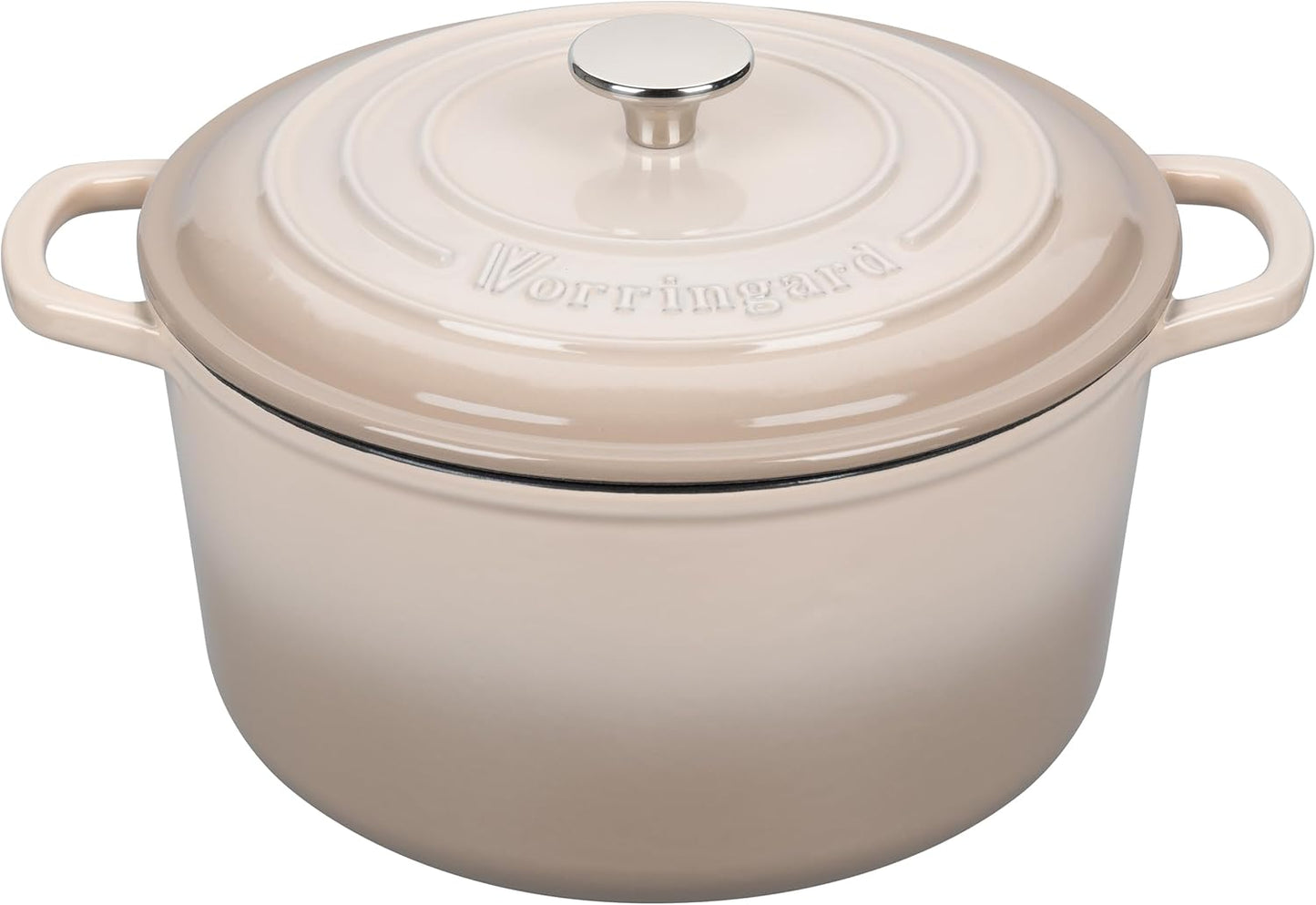 Enameled Cast Iron Dutch Oven Pot with Lid, for Sourdough Bread Baking, Round Dutch Ovens, 4.5 Quart, Latte