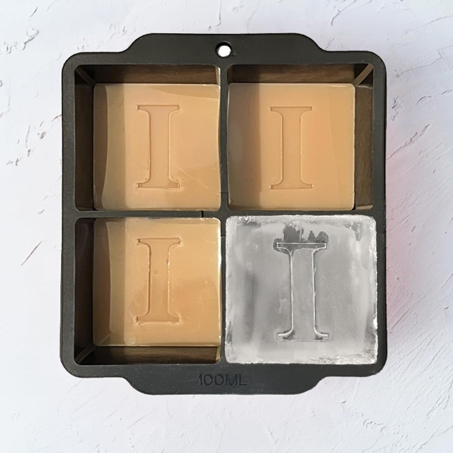 Letter I Monogram Ice Cube Mold Custom Ice Cube Mold 2 Inch Big Initials Silicone Ice Cube Tray Gifts for DAD Gifts for Him