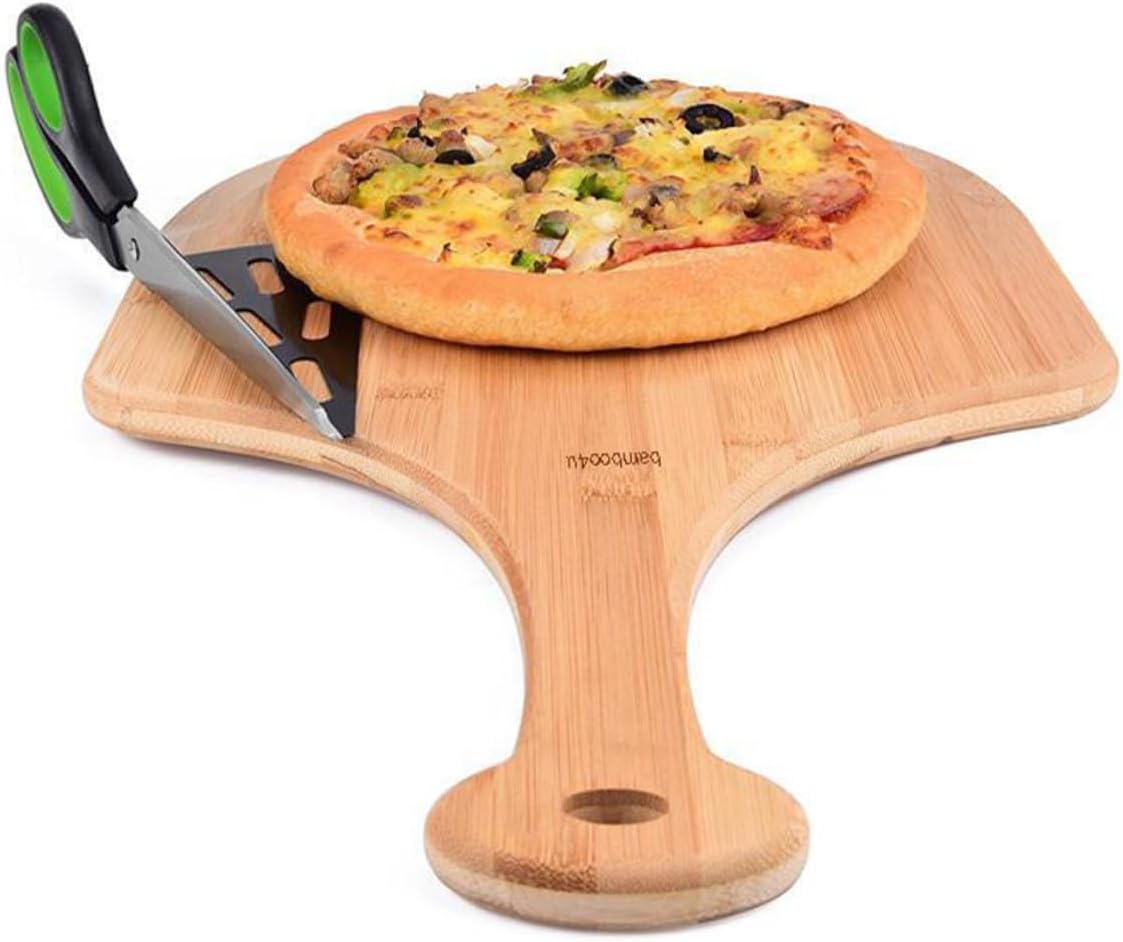 Pizza Peel with Handle Multipurpose Bread Cutting Board and Steak Tray for Serving Snacks Cake Fruits and Pizza at Parties and Outdoor Events