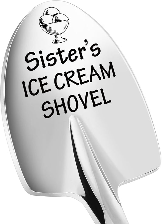 Funny Sister Gifts for Women Friend Sister Birthday Gifts for Sister from Sister Her Friendship Presents Sister Ice Cream Shovel Spoon for Little Sister
