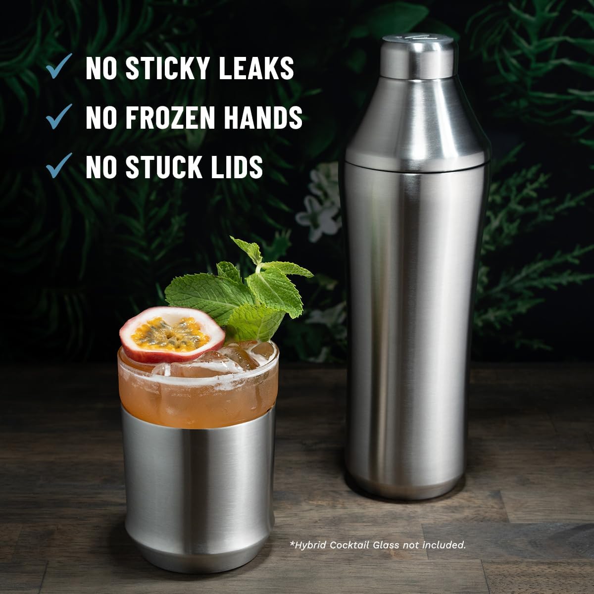 Elevated Craft Hybrid Cocktail Shaker - Premium Vacuum Insulated Stainless Steel Cocktail Shaker - Innovative Measuring System - Martini Shaker for the Home Bartender - 28oz Total Volume