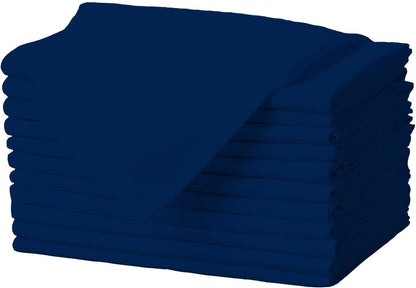 Gee Di Moda Cloth Napkins - 17 x 17 Inch Navy Blue Dinner Napkins - Set of 12 Soft & Absorbent Washable Fabric Cloth Table Napkins with Hemmed Edges for Hotel Restaurant, Holiday Parties & Wedding