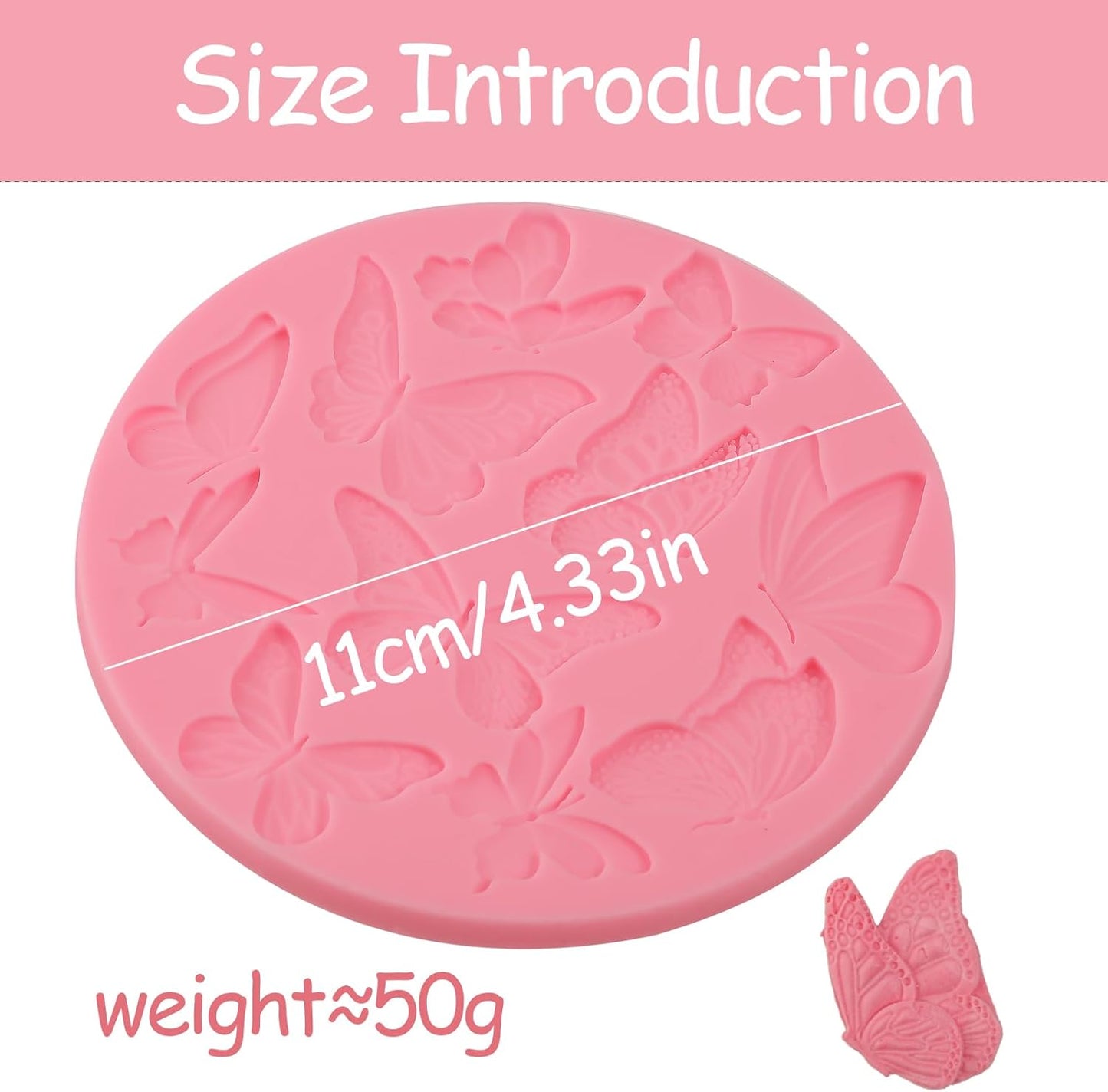 1 Pcs Butterfly Cake Decoration Fondant Mold, Exquisite Animal Shape Silicone Mold, for Wedding Birthday Kitchen Baking Cookies Chocolate Candy Clay Resin Crafts Reusable