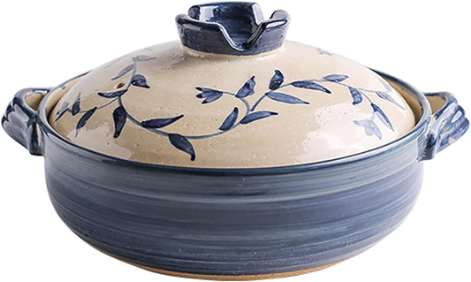 Japanese Clay Pot Hot Pot Clay Pots Earthenware Clay Pot - Retro Japanese Style Ceramic Stew Pot Clay Casserole Household r for Stew Steam Christmas Supplies Japanese Soup Bowl,A,0.8L