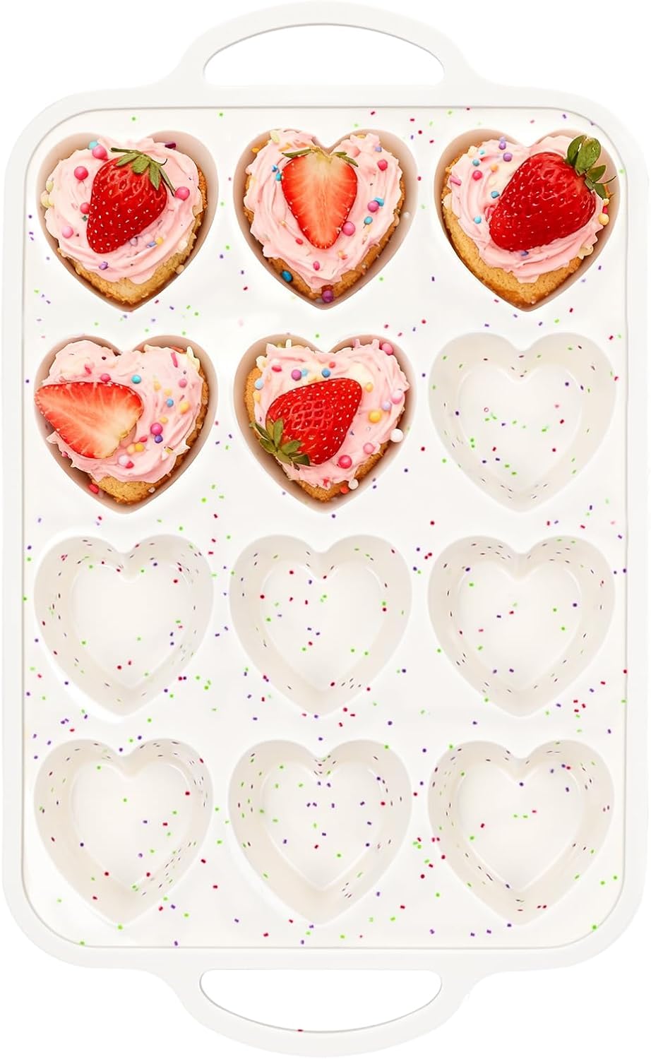 Premium Silicone Heart-Shaped Baking Mold with Metal Reinforced Frame – 1 Pack Non-Stick Cupcake & Muffin Pan for Baking Chocolate, Egg Bites & Brownies – BPA Free, Dishwasher & Oven Safe