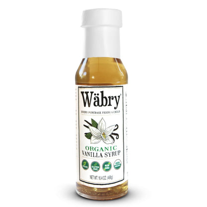 Wäbry Organic Vanilla Syrup – 16.4oz (468g), Natural Coffee Syrup, Perfect for Lattes, Matcha, Tea & Mocktails, Soda, Non-GMO, Dye-Free & Vegan Syrups – BPA-Free Plastic Bottle