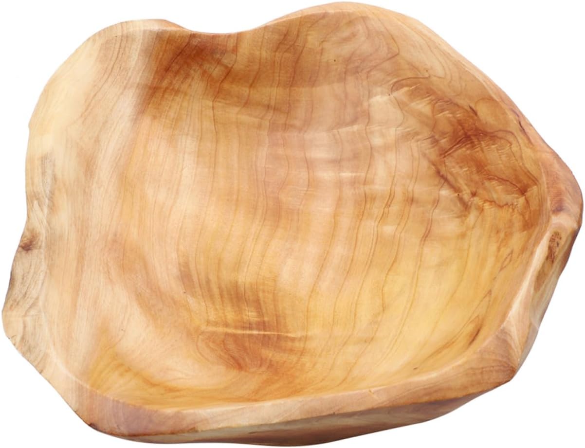 Wooden Serving Bowls, Rustic Wood Fruit Tray, Carved Salad Bowl, Decorative Keys Holder, Coffee Table Display