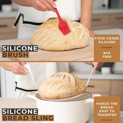 Banneton Bread Proofing Basket Set - Sourdough Starter Kit with Bread Making Tools Like 9" & 10" Baskets, Whisk, Brush, Scraper, Lame, Blades, Liners & More - Premium Sourdough Bread Baking Supplies