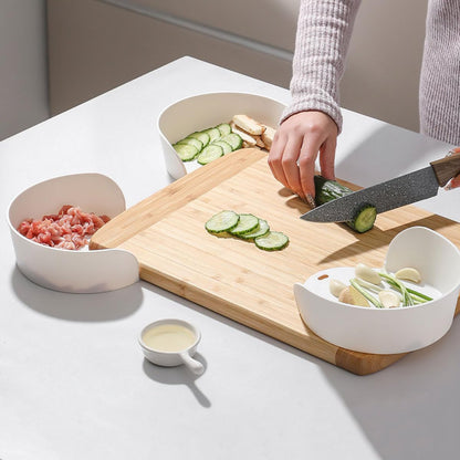 4Pcs Stackable Japanese Style Hot Pot Food Plates Multi-use Vegetable Tray Capacity Dining Ware for Family and Restaurant Food Storage and Serving