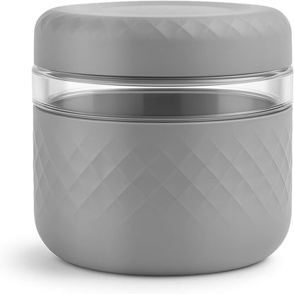 24 oz Glass Lunch Bowl Container with Lid | Leak & Spill Proof, BPA-Free, Microwave & Dishwasher Safe, Airtight Meal Prep & Food Storage Jar for Lunch, Salad, Soup, Overnight Oats, Stew, Yogurt