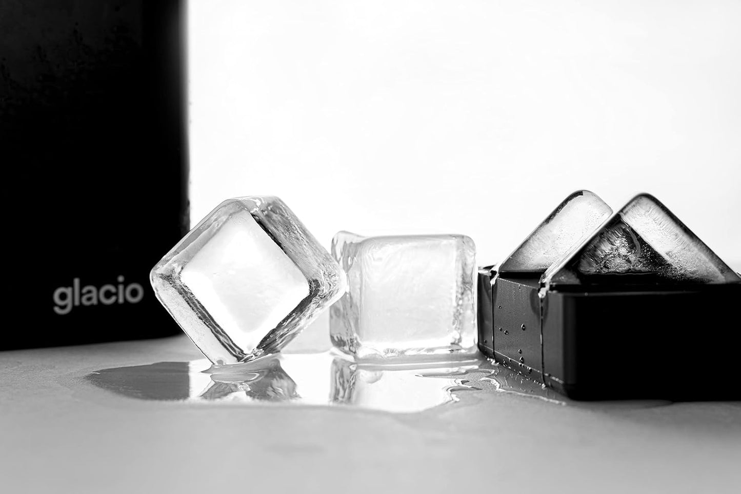 glacio Clear Ice Maker Set – Crystal Clear Ice Ball & Cube Molds for Whiskey and Cocktails | Dilution-Free Directional Freezing Design | Easy Removal