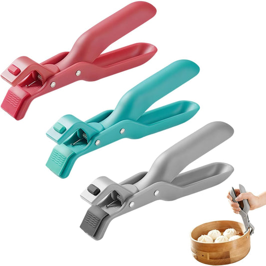 3 Pcs Hot Plate Grippers, 2026 Upgraded Multi Purpose Hot Plate Gripper, Anti-Scald Bowl Dish Grippers for Kitchen (3 Colors-B)
