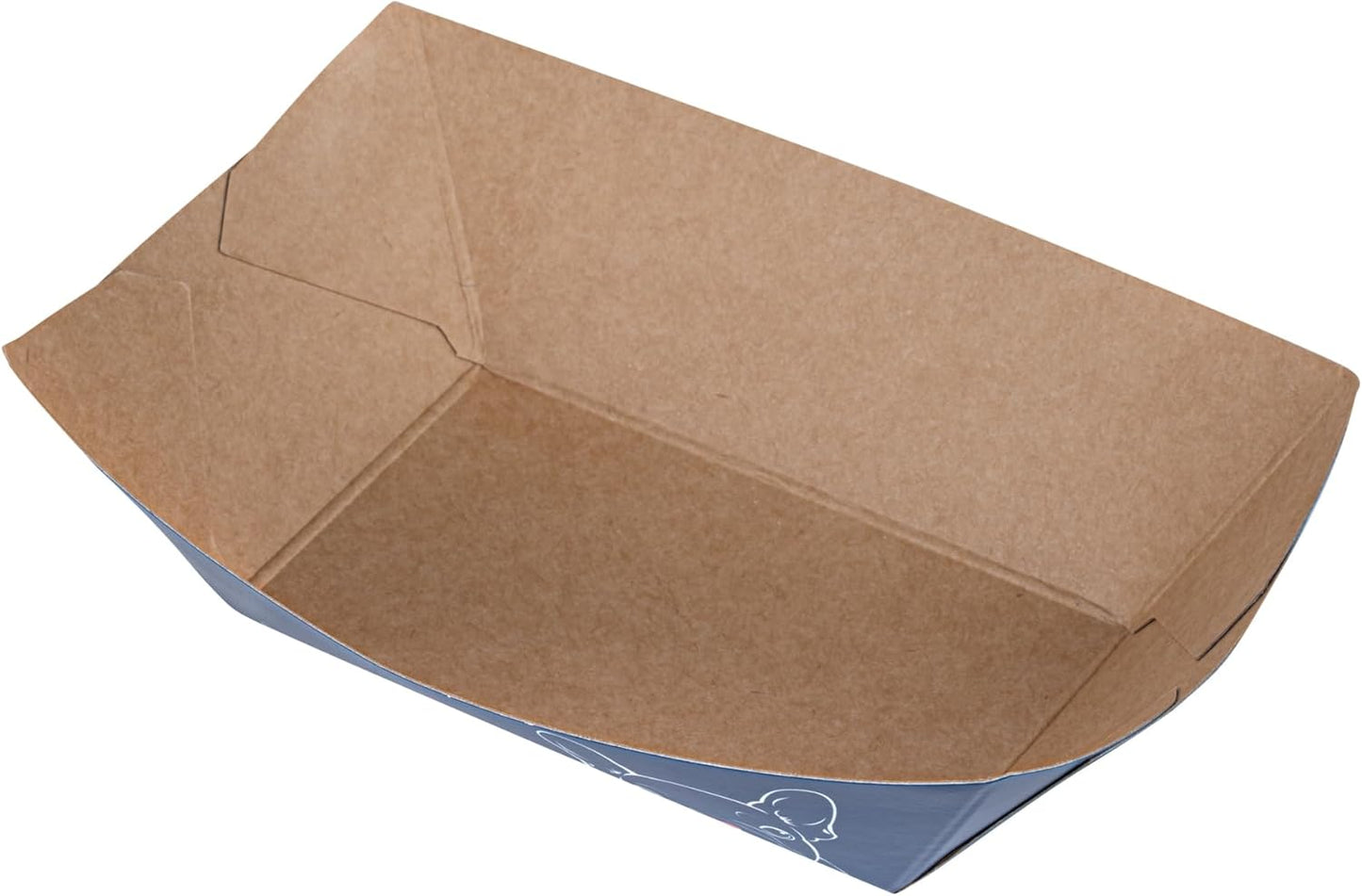 Restaurantware-Bio Tek 6 Ounce Boat Paper Boats, 50 Disposable #40 Food Trays - PE Lining, Durable, Black Paper Food Baskets, For Concession Stands, Picnics, or Fairs, Stackable