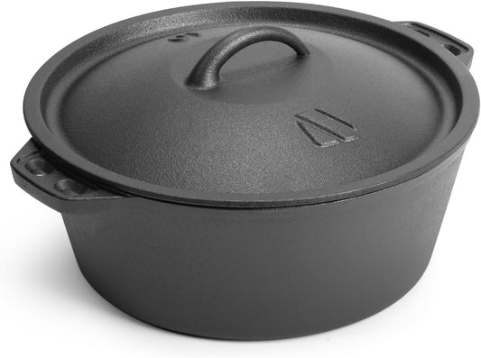 3 QT Cast Iron Dutch Oven with Lid – Pre-Seasoned Round Pot for Baking Bread, Stews & Camping – Small Dutch Oven for Oven, Stove, and Campfire Cooking