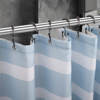 Titanker Shower Curtain Hooks Rings, Rust-Resistant Metal Double Glide Shower Hooks for Bathroom Shower Rods Curtains, Set of 12 Hooks - Bronze