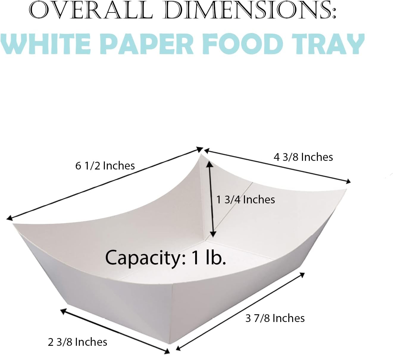 Angel's Peel Lounge White Paper Food Tray- Grease-Resistant and Microwavable- Heavy Duty Paper Trays Great for Tacos, Nachos, Fries, BBQ's, Picnics, Carnivals and Parties (1 lb) Pack of 100