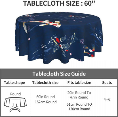 Cherry Blossom Tablecloth, Pink Traditioanal Oriental Chinese Floral Sketch Farmhouse Water Resisitant Wipeable Table Cover for Dining Kitchen Living Room Home Party Holiday Decor 70 inch Round