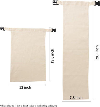 2 Pack 100% Linen Bread Bags for Homemade Bread Sourdough 13 x 19.6 Inch Reusable Bread Storage Bag 7.8 x 28.7 Inch for large Baguette (Light Apricot)