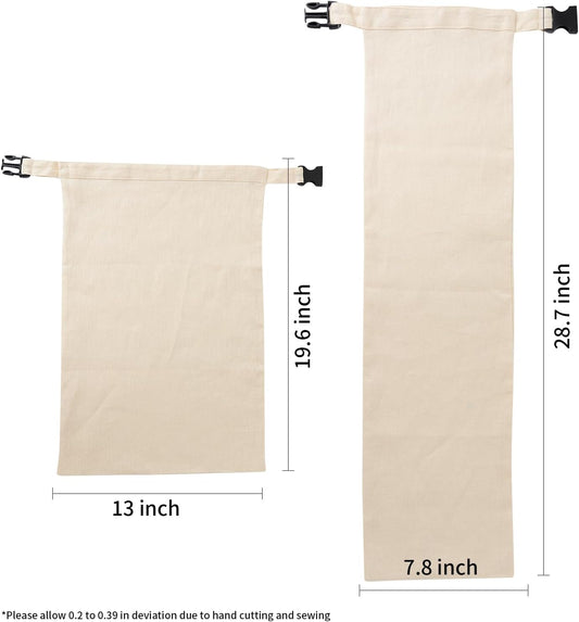 2 Pack 100% Linen Bread Bags for Homemade Bread Sourdough 13 x 19.6 Inch Reusable Bread Storage Bag 7.8 x 28.7 Inch for large Baguette (Light Apricot)