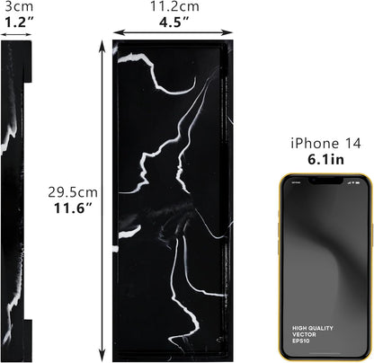 Jolitac Marble Bathroom Vanity Tray, Countertop Organizer for Perfume & Candles Pure Natural Vanity Tray 11.6"x4.5"x1.2" Genuine Marble Stone Holder for Bathroom/Kitchen/Dresser
