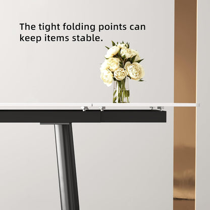 62.9"-94.4" Modern Extendable Dining Table for 6 to 10 Seats, Rectangular Sintered Stone Table with High Hardness and Easy Maintenance for Dining Room Family Gathering, White Top