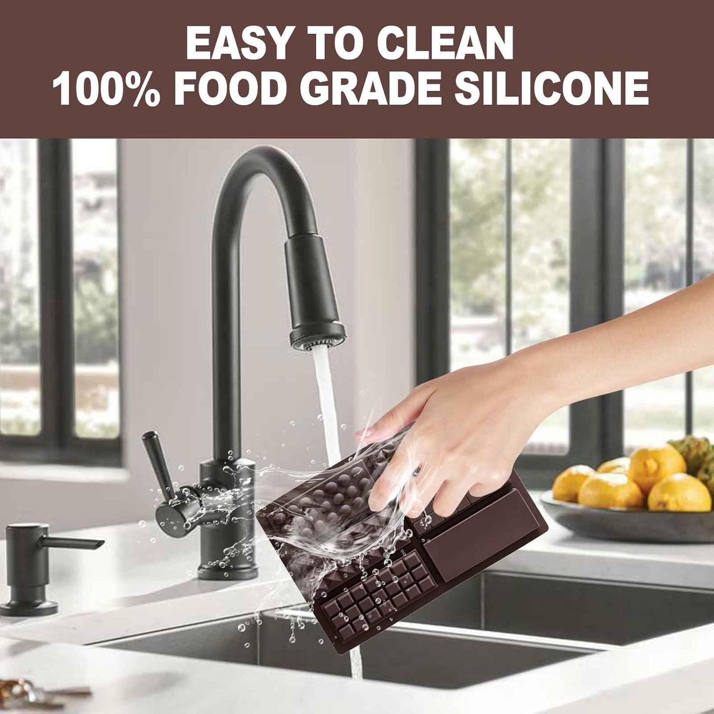 3pcs Non Stick Chocolate Mold, Food Grade Silicone Chocolate Block Mold, Suitable For Dubai Pistachios, Candies, Milk Chocolate Bars