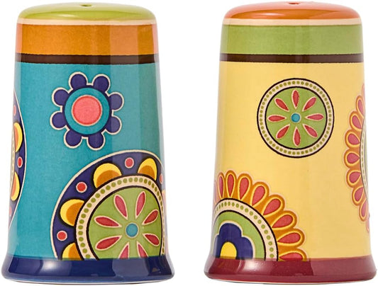 Bico Tunisian Ceramic Salt & Pepper Shaker Set, for Kitchen or Decor, Dishwasher Safe
