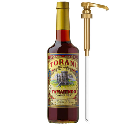Torani Tamarindo Syrup, 100th Anniversary Flavor for Drinks, Glass Bottle with Pump Included, 25.4 Fl Oz