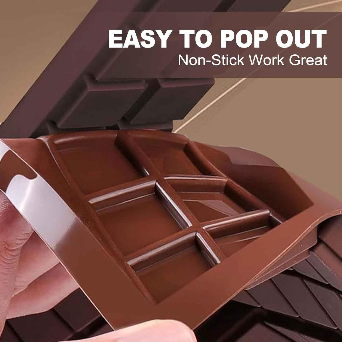 2Pcs Non Stick Chocolate Mold, Food Grade Silicone Chocolate Block Mold, Suitable For Dubai Chocolate Bars, Pistachios, Candies
