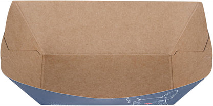 Restaurantware-Bio Tek 6 Ounce Boat Paper Boats, 50 Disposable #40 Food Trays - PE Lining, Durable, Black Paper Food Baskets, For Concession Stands, Picnics, or Fairs, Stackable