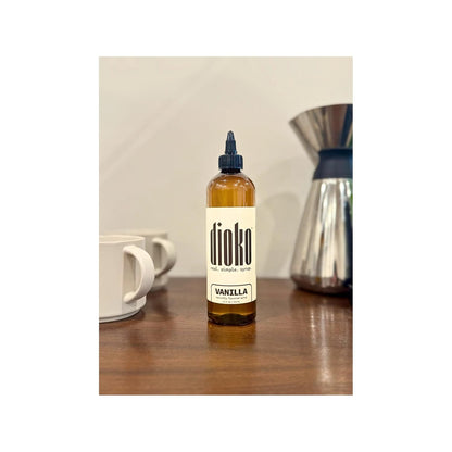 Dioko Premium Syrup, 12 fl. oz Premium Coffee & Dessert Syrup with Easy Pour Spout | No Artificial Dyes or Colors | Perfect for Lattes, Iced Coffee, Cocktails, Pancakes & More (Vanilla)