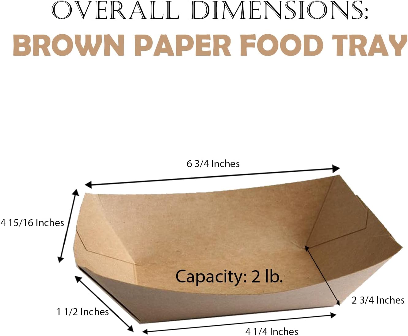 Angel's Peel Lounge Disposable Paper Food Tray - Recyclable Kraft, Fully Biodegradable Paper Food Trays- Picnics, Carnivals, Camping Trays- Food Serving Tray Holds Hot and Cold Food 2Lb (Pack of 100)