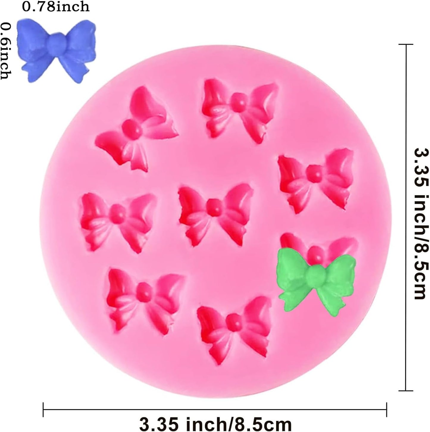 Actvty Bow Chocolate Mold, 4 Pcs Mini Bow Molds, Silicone Bows Fondant Molds for DIY Desserts, Cake Pop, Candy, Cake Decorating