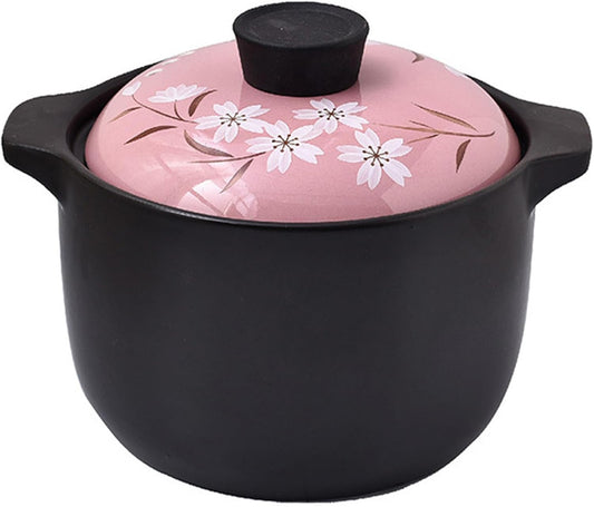Ceramic Cooking Pot Clay Pot with Lid, Clay Pot for Cooking Nonstick Chinese Stew Hot Pot, Heat Resistant Earthenware Pot Ceramic Bowl for Home Restaurant, Dishwasher Safe,6L/5.4Quarts