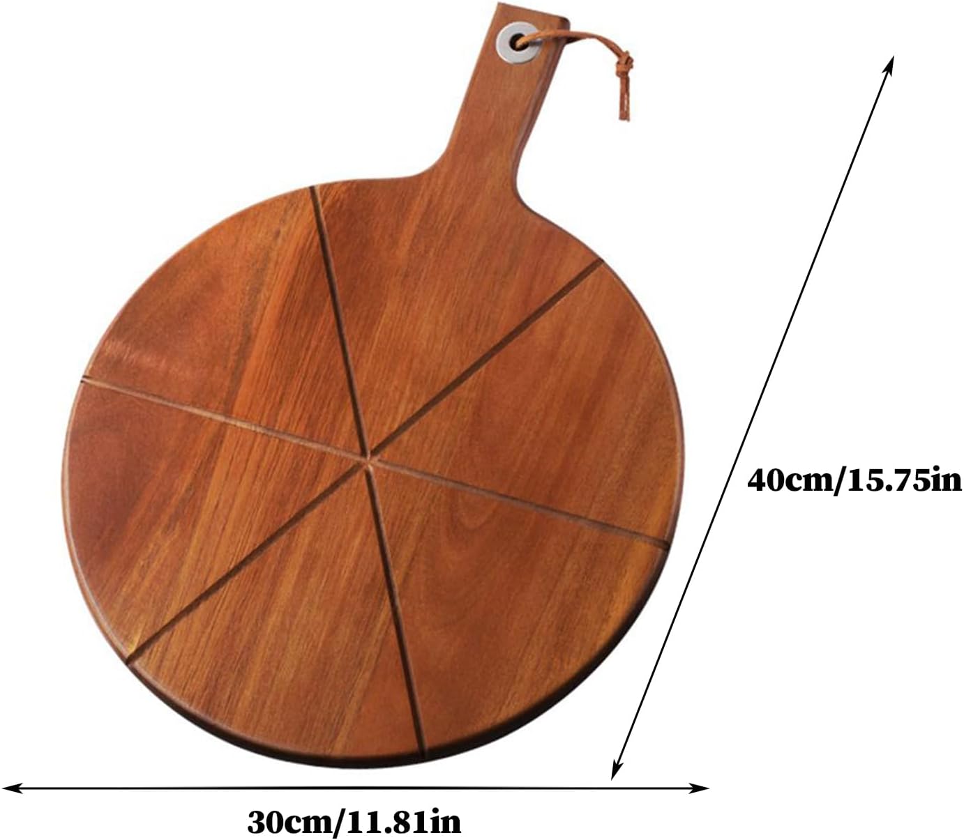 Wooden Pizza Peel & Bamboo Cutting Board 30x40cm Wooden Pizza Cutting Board With 6 Grooves & Handle Reversible Serving Tray For Charcuterie Meat Cheese Bread Fruit Home Kitchen Baking