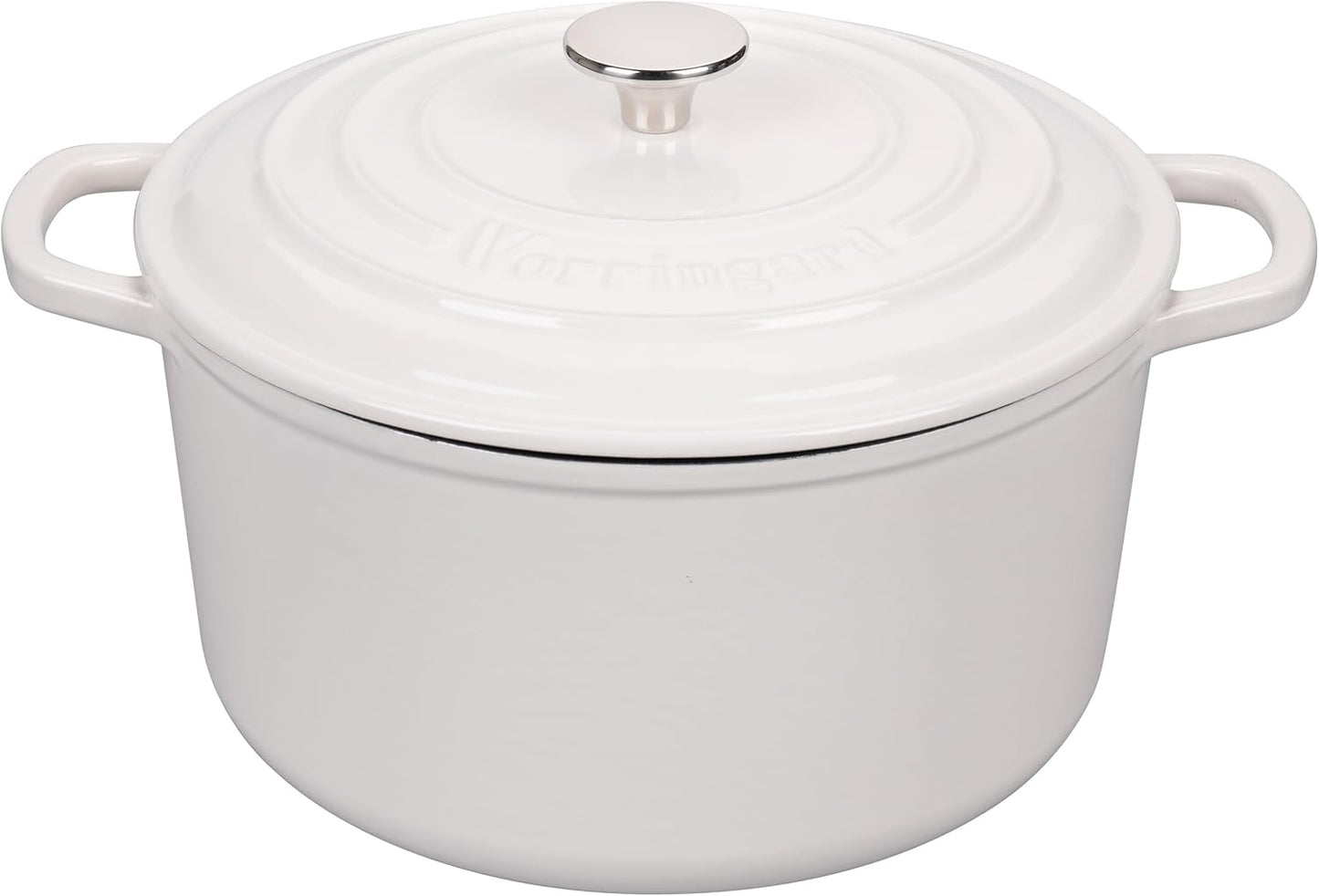 Enameled Cast Iron Dutch Oven Pot with Lid, for Sourdough Bread Baking, Round Dutch Ovens, 4.5 Quart, White