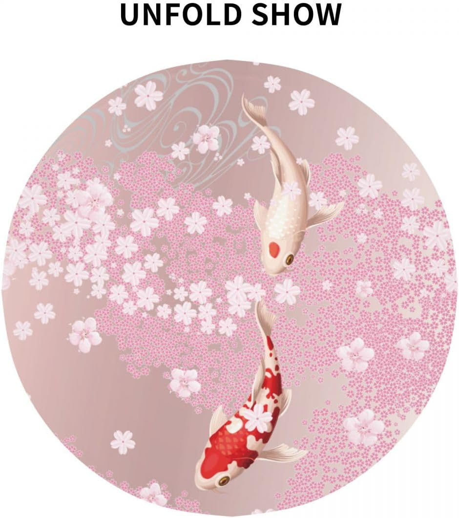 Cherry Blossom Tablecloth, Pink Floral Watercolor Japanese Asian Style Farmhouse Water Resisitant Wipeable Table Cover for Dining Kitchen Living Room Home Party Holiday Decor 36 inch Round