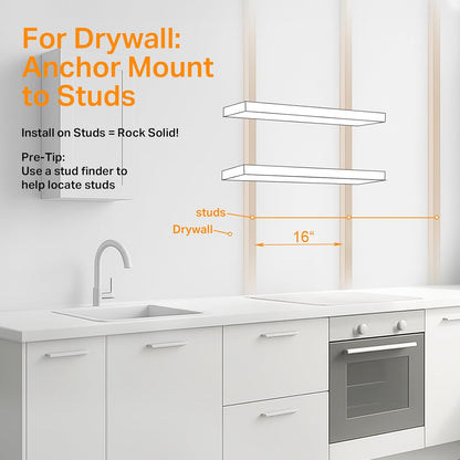 BAYKA White Floating Shelves for Wall, 36 inches Wall Mounted Rustic Wood Shelves for Bathroom, Bedroom, Living Room, for Book/Storage/Decor（Set of 3）